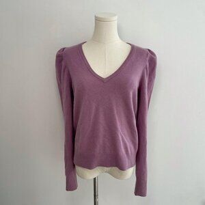 Rebecca Minkoff Janine Mauve Pink Wool V-Neck Sweater | Women’s Size Small